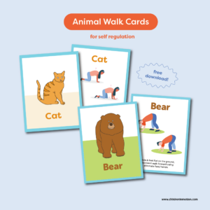 Animal walk cards for self regulation