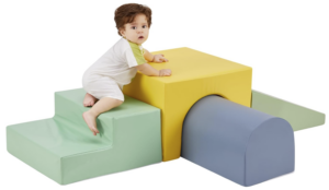 foam climbing blocks to meet play milestones in early childhood