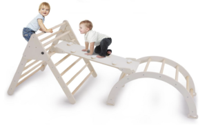 wooden climbing set to meet play milestones in early childhood